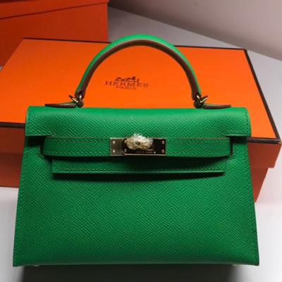 Hermes Mini Kelly 2 Epsom Leather Tote Shoulder Bag , - 에르메스 미니 켈리 2 엡송 레더 여성용 토트 숄더백 HERB0220,그린