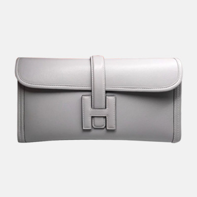 Hermes Jige Swift Leather Clutch Bag ,29cm - 에르메스 지제 스위프트 레더 여성용 클러치백 HERB0241,29cm,연그레이