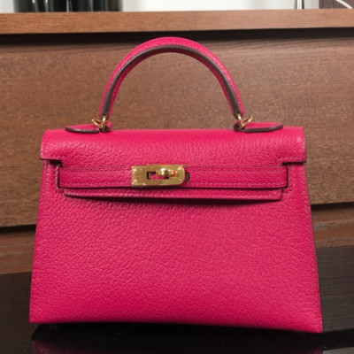 Hermes Mini Kelly 2 Goat Skin Tote Shoulder Bag , - 에르메스 미니 켈리 2 고트 스킨 여성용 토트 숄더백 HERB0274,레드