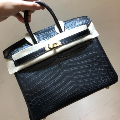 Hermes Birkin  Crocodile Leather Tote Shoulder Bag ,25cm - 에르메스 버킨 크로커다일 레더 여성용 토트 숄더백 HERB0289,25cm,블랙