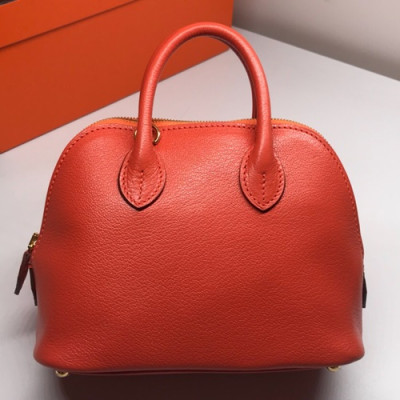 Hermes Mini Bolide Goat Skin Leather Tote Bag ,18cm - 에르메스 미니 볼리드 고트 스킨 레더 여성용 토트백 HERB0302,18cm,오렌지