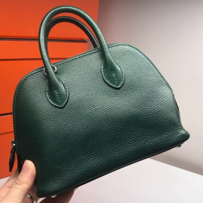 Hermes Mini Bolide Goat Skin Leather Tote Bag ,18cm - 에르메스 미니 볼리드 고트 스킨 레더 여성용 토트백 HERB0311,18cm,그린