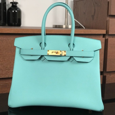 Hermes Birkin Togo Leather Tote Shoulder Bag ,30cm - 에르메스 버킨 토고 레더 여성용 토트 숄더백 HERB0368,30cm,스카이블루