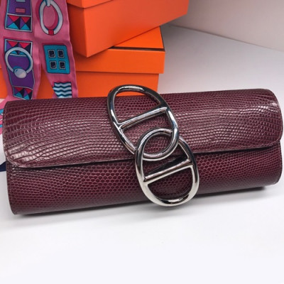 Hermes Egee Lizard Leather Clutch Bag  - 에르메스 에게 리저드 레더 여성용 클러치백 HERB0385,와인