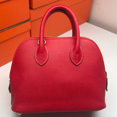 Hermes Mini Bolide Epsom Leather Tote Bag ,18cm - 에르메스 미니 볼리드 엡송 레더 여성용 토트백 HERB0392,18cm,레드