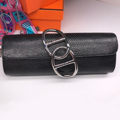 Hermes Egee Crocodile Leather Clutch Bag  - 에르메스 에게 크로커다일 레더 여성용 클러치백 HERB0403,블랙