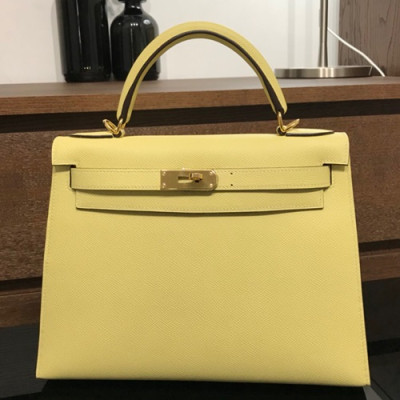 Hermes Kelly Epsom Leather Tote Shoulder Bag ,28cm - 에르메스 켈리 엡송 레더 여성용 토트 숄더백 HERB0410,28cm,옐로우(금장)