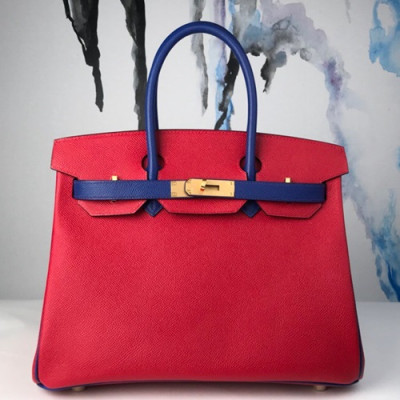 Hermes Birkin Epsom Leather Tote Shoulder Bag ,30cm - 에르메스 버킨 엡송 레더 여성용 토트 숄더백 HERB0419,30cm,레드