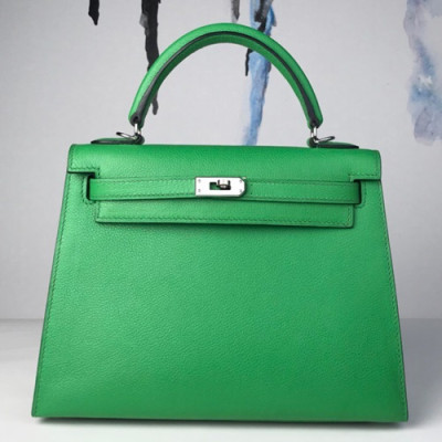 Hermes Kelly Ever Color Leather Tote Shoulder Bag ,25cm - 에르메스 켈리 에버컬러 레더 여성용 토트 숄더백 HERB0424,25cm,그린