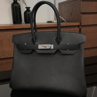 Hermes Birkin Epsom Leather Tote Shoulder Bag ,30cm - 에르메스 버킨 엡송 레더 여성용 토트 숄더백 HERB0429,30cm,블랙