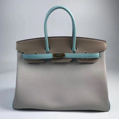 Hermes Birkin Togo Leather Tote Shoulder Bag ,35cm - 에르메스 버킨 토고 레더 여성용 토트 숄더백 HERB0518,35cm,그레이