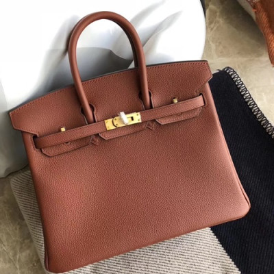 Hermes Birkin Togo Leather Tote Shoulder Bag ,25cm - 에르메스 버킨 토고 레더 여성용 토트 숄더백 HERB0524,25cm,브라운