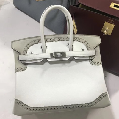 Hermes Birkin Swift Leather Tote Shoulder Bag ,25cm - 에르메스 버킨 스위프트 레더 여성용 토트 숄더백 HERB0529,25cm,화이트