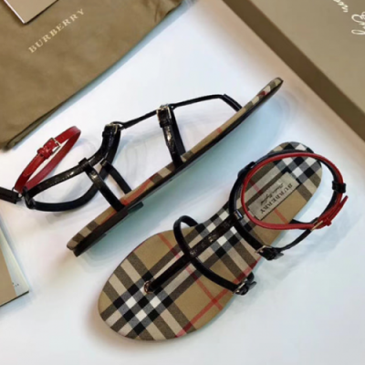 Burberry 2018 Check Flip-flop sandals - 버버리 체크 플립플랍 샌들 Bur0356x.Size(225 - 245)카키