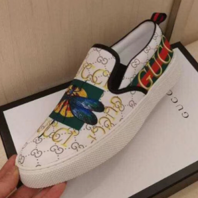 Gucci 2018 Mens dragonfly printing slip-on - 구찌 잠자리 프린팅 슬립온 화이트 Guc0483x.Size(240 - 285)