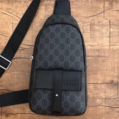 Gucci 2018 Leather Hip Sack ,27CM - 구찌 2018 레더 남성용 힙색 GUB0202 ,27cm,블랙