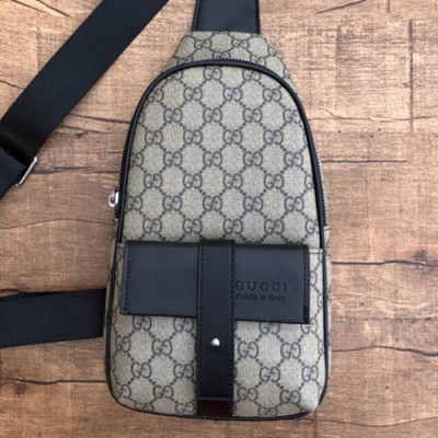 Gucci 2018 Leather Hip Sack ,27CM - 구찌 2018 레더 남성용 힙색 GUB0203 ,27cm,베이지