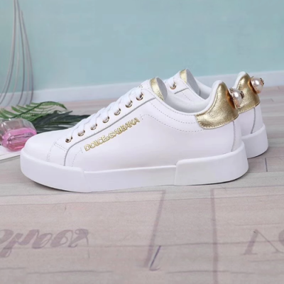 Dolce&Gabbana 2018 Mens Leather Sneakers Gold tab - 돌체앤가바나 포르토피노 레더 스니커즈 골드탭 Dol0137x.Size(240 - 285)