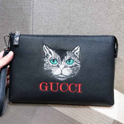 Gucci 2018 Leather Clutch Bag ,28CM - 구찌 2018 레더 남여공용 클러치백 GUB0226 ,28cm,블랙