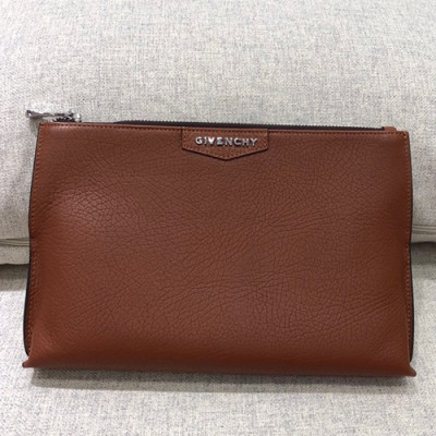 Givenchy Leather Clutch Bag,28cm - 지방시 레더 남여공용 클러치백 GVB0014,28cm,브라운