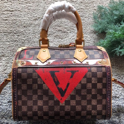 Louis Vuitton Speedy Tote Shoulder Cross Bag,25cm - 루이비통 스피디 토트 숄더 크로스백 M52249,LOUB0390 ,25cm,브라운