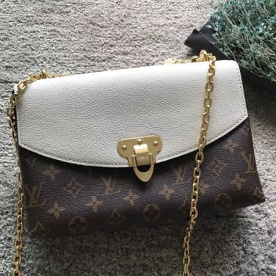 Louis Vuitton Saint Placide Chain Shoulder Bag,25cm - 루이비통 세인트 플라시드 체인 숄더백 M43714,LOUB0395 ,25cm,브라운+화이트