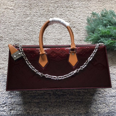 Louis Vuitton Sac Tricot Monogram Vernis Tote Shoulder Bag,39.5cm - 루이비통 삭 트리코 모노그램 베르니 토트 숄더백 M44371,LOUB0489 ,39.5cm,와인