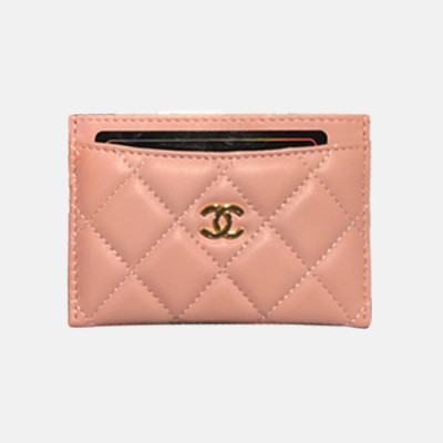 [1:1] Chanel 2018 Ladies Sheep Skin Card Purse - 샤넬 여성 신상 레더 카드지갑 Cnl0095x.11.2cm.연핑크