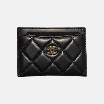 [1:1] Chanel 2018 Ladies Sheep Skin Card Purse - 샤넬 여성 신상 레더 카드지갑 Cnl0096x.11.2cm.블랙