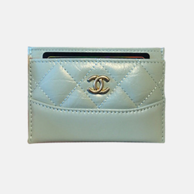 [1:1] Chanel 2018 Ladies Sheep Skin Card Purse - 샤넬 여성 신상 레더 카드지갑 Cnl0097x.11.2cm.스카이블루