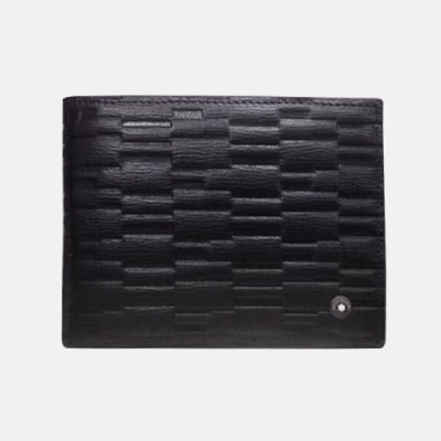 Montblanc 2019 Mens Logo Leather Bifold Purse - 지방시 남성 신상 로고 레더 반지갑 Mont003x.블랙