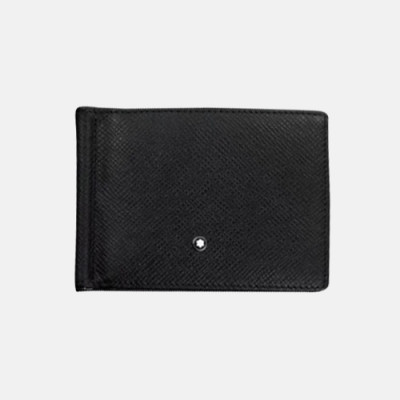 Montblanc 2018 Unicef Mens Logo Leather Bifold Wallet/Card Holder - 몽블랑 남성 신상 로고 레더 반지갑/카드 홀더 Mont008x.블랙