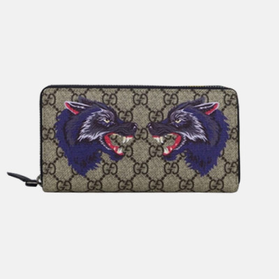 Gucci 2019 Mens Supreme Wolf Leather Zippy Long Wallet 451273 - 구찌 수프림 울프 지피 장지갑 Guc0533x.19CM