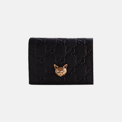 Gucci 2018 Signature Cat Card Case - 구찌 시그니처 고양이 카드케이스 Guc0564x.11CM.블랙