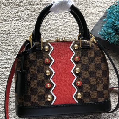 Louis Vuitton Alma BB Tote Shoulder Bag,25cm - 루이비통 알마 비비 여성용 토트숄더백,M41221 ,LOUB0756 ,25cm,브라운+레드