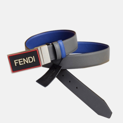 [매장판]Fendi 2019 Mens Cajual Box Logo Reversible Leather Bellt - 펜디 남성 캐쥬얼 박스 로고 양면 레더 벨트 Fen0091x.Size(3.4CM).그레이