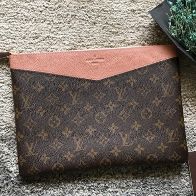 Louis Vuitton Daily Pouch MonogramClutch Bag,29.5cm- 루이비통 데일리 파우치 모노그램 클러치백,M62048,LOUB0855,29.5cm,브라운+핑크2