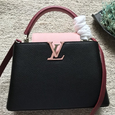 Louis Vuitton Capucines Tote Shoulder Bag,27/31cm - 루이비통 카푸신 토트 숄더백  M54875,LOUB0899 ,27/31cm,블랙+핑크