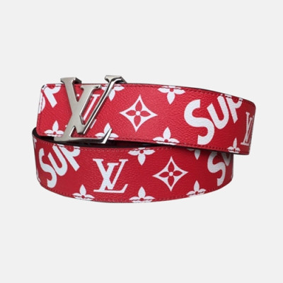 Louis vuitton 2019 Mens Supreme Logo Leather Belt M0132 - 루이비통 남성 슈프림 로고 레더 벨트 Lou0707x.Size(4.0cm).2컬러(레드금장/레드은장)