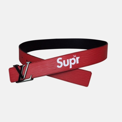 Louis vuitton 2019 Mens Supreme Logo Leather Belt M0132 - 루이비통 남성 슈프림 로고 레더 벨트 Lou0708x.Size(4.0cm).2컬러(레드금장/레드은장)