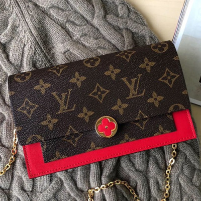 Louis Vuitton 2019 Flore Magnolia Chain Shoulder Bag,17.5cm - 루이비통 2019 플로르 매그놀리아 리드방 체인 숄더백 M67404,LOUB0920,17.5cm,브라운+레드