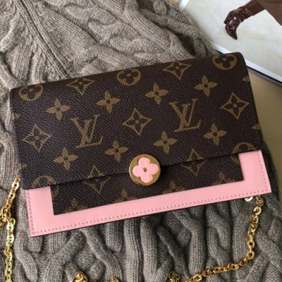 Louis Vuitton 2019 Flore Magnolia Chain Shoulder Bag,17.5cm - 루이비통 2019 플로르 매그놀리아 리드방 체인 숄더백 M67404,LOUB0923,17.5cm,브라운+연핑크