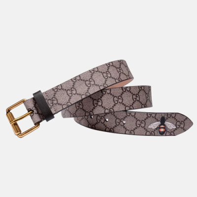 [매장판]Gucci 2019 Mens Signature Honeybee Leather Belt - 구찌 신상 남성 시그니처 꿀벌 레더 벨트 Guc0605x.Size(3.5cm).브라운금장