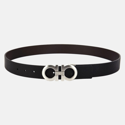 Salvatore Ferragamo 2019 Mens Gancio Business Leather Belt - 살바토레 페라가모 남성 간치니 비지니스 레더 벨트 Fer0099x.Size(3.5CM).블랙은장