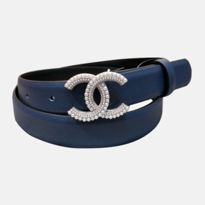 Chanel 2019 Ladies CC Pearl Buckle Leather Belt - 샤넬 여성 CC 진주 버클 레더 벨트 Cnl0134x.Size(2.5CM)네이비