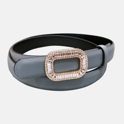 Roger Vivier 2019 Ladies Signature Juwel Buckle Leather Belt - 로저비비에 여성 시그니처 쥬얼리 버클 레더 벨트 Rog0057x.Size(2.0CM).블루