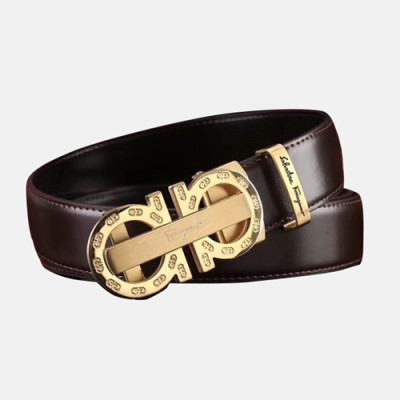 Salvatore Ferragamo 2019 Mens Gancio Leather Belt - 살바토레 페라가모 남성 간치니 레더 벨트 Fer0108x.Size(3.5CM).2컬러(블랙은장/브라운금장)