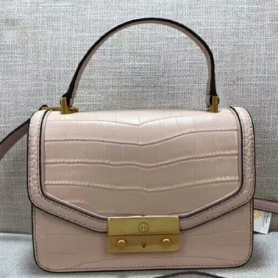 Tory Burch Leather Pink Juliette Top Handle Shoulder Bag,20cm - 토리버치 레더 핑크 줄리엣 탑 핸들 숄더백 TBB0175,20cm