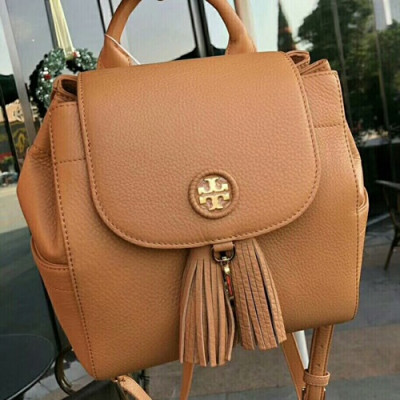 Tory Burch Leather Camel Tassel Back Pack,22cm - 토리버치 레더 카멜 여성용 태슬 백팩 TBB0179,22cm