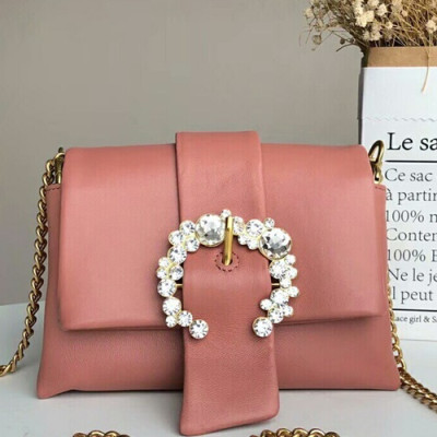 Tory Burch Leather Pink Greer Mini Chain Shoulder Bag,16.5cm - 토리버치 레더 핑크 그리어 미니 체인 숄더백 TBB0190,16.5cm